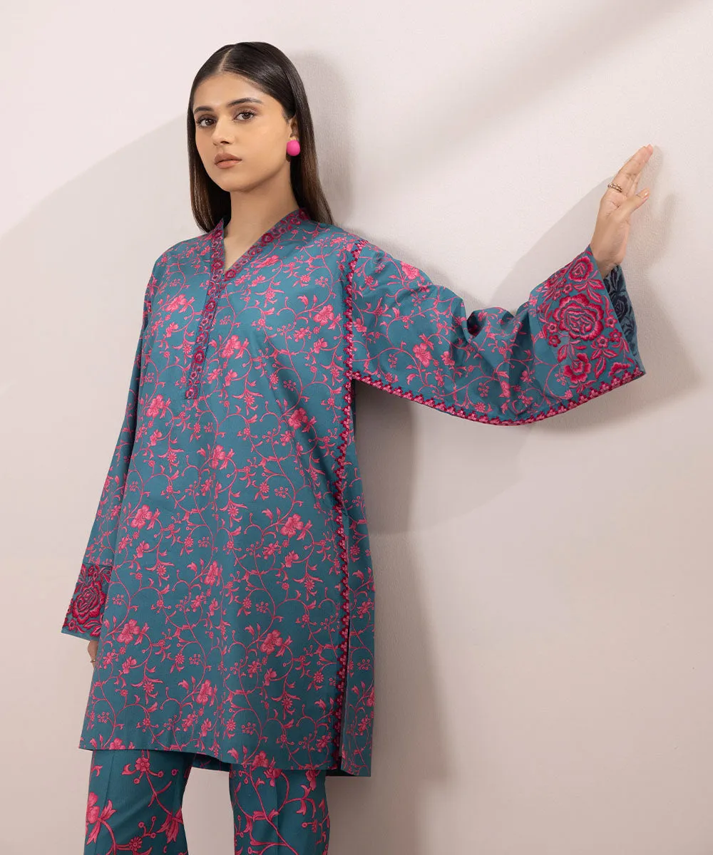 2 Piece - Lawn Suit with Embroidered Design