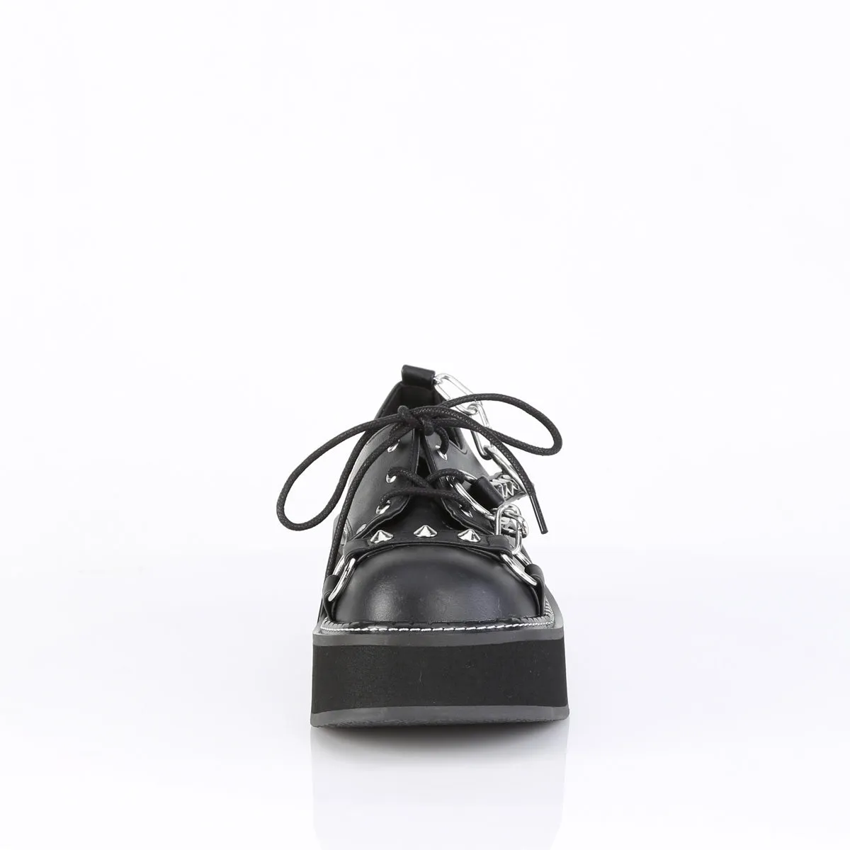 2 Platform EMILY-32 Black Vegan Leather: Classic and chic footwear with a 2-inch platform made from black vegan leather.