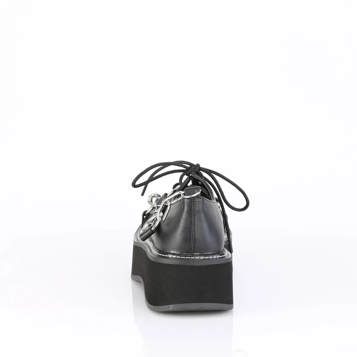 2 Platform EMILY-32 Black Vegan Leather: Classic and chic footwear with a 2-inch platform made from black vegan leather.