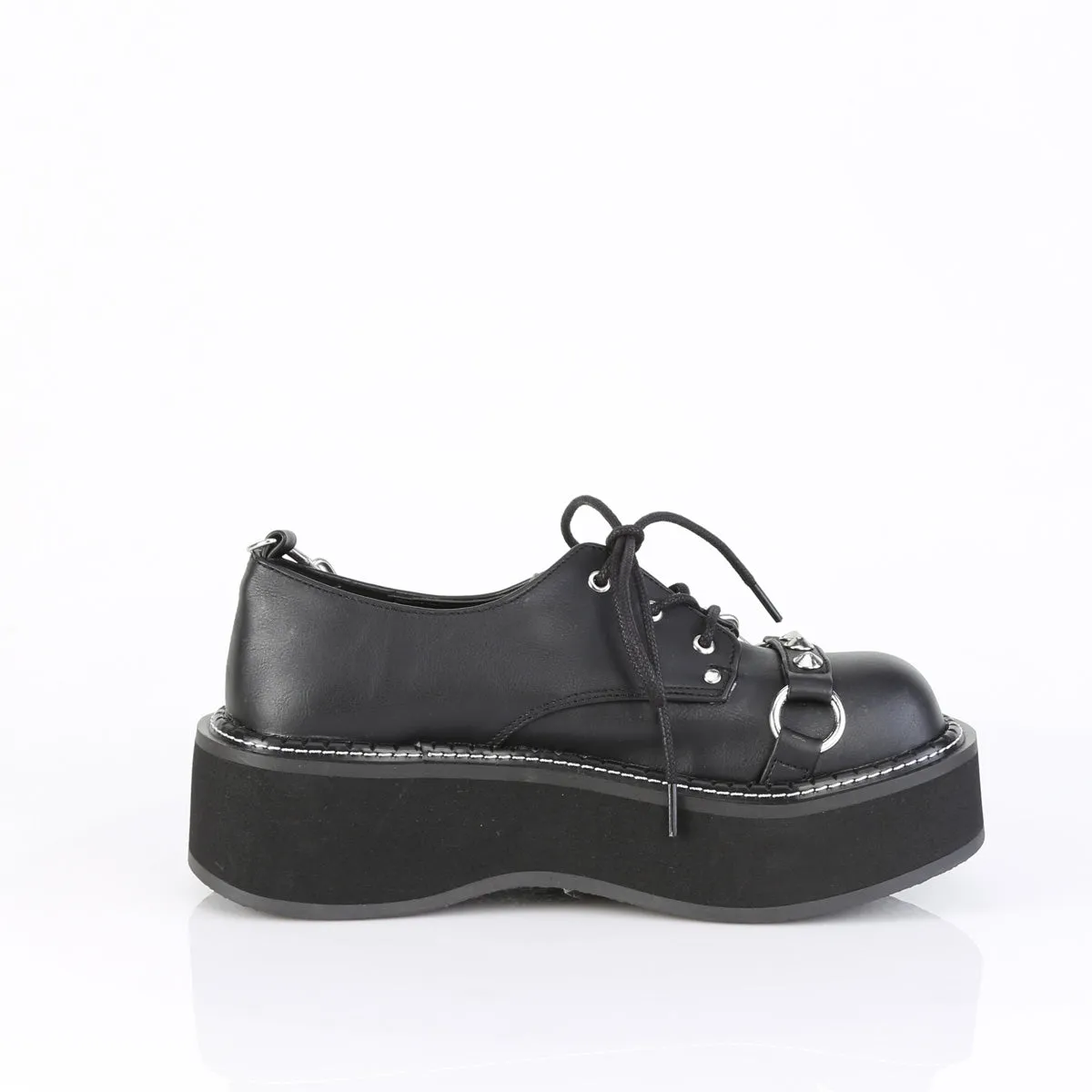 2 Platform EMILY-32 Black Vegan Leather: Classic and chic footwear with a 2-inch platform made from black vegan leather.