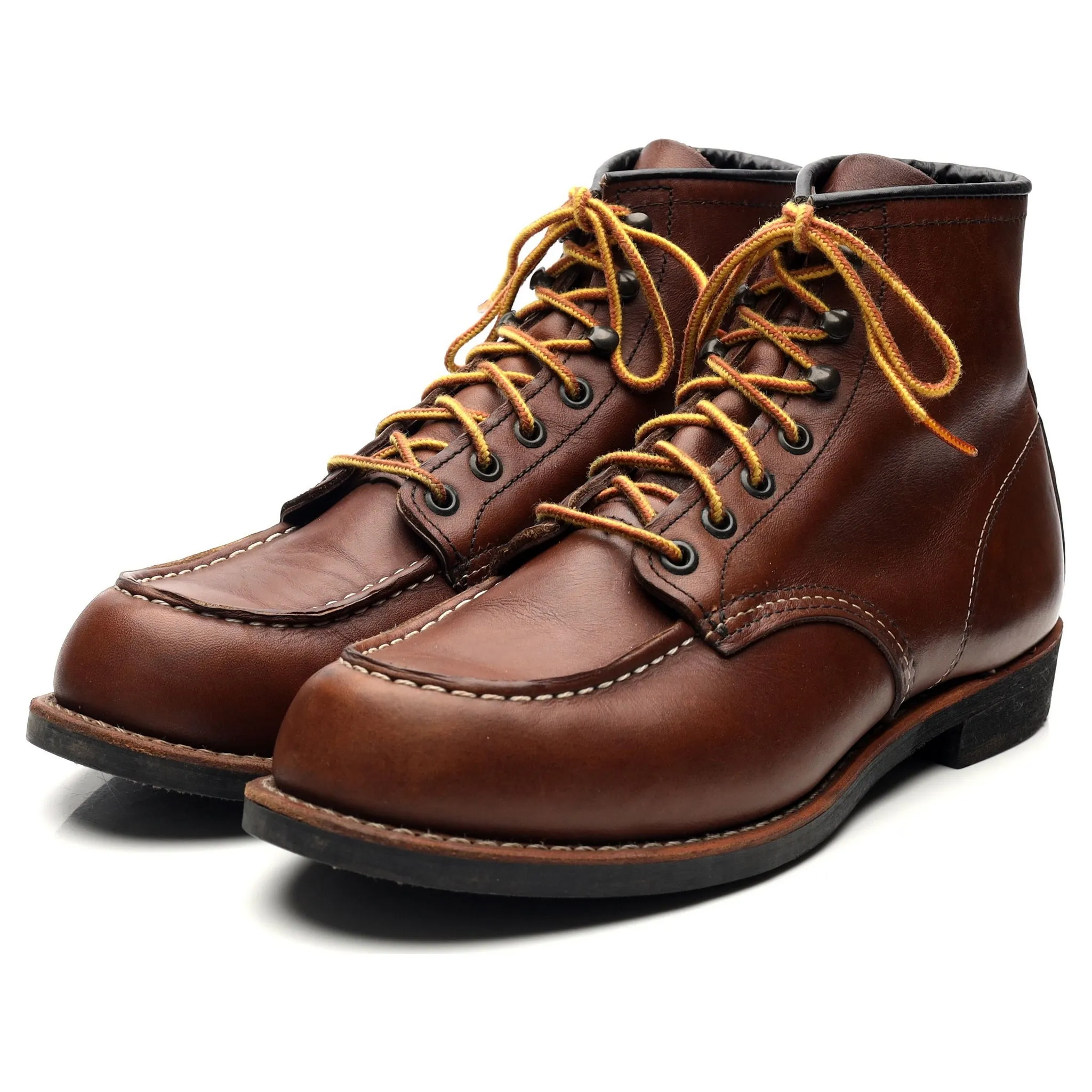 '2954' Brown Leather Moc Toe Boots UK 8 US 9 D