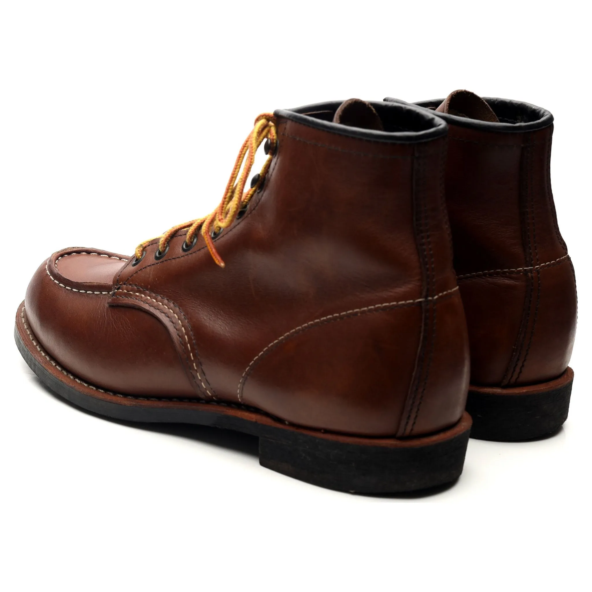 '2954' Brown Leather Moc Toe Boots UK 8 US 9 D