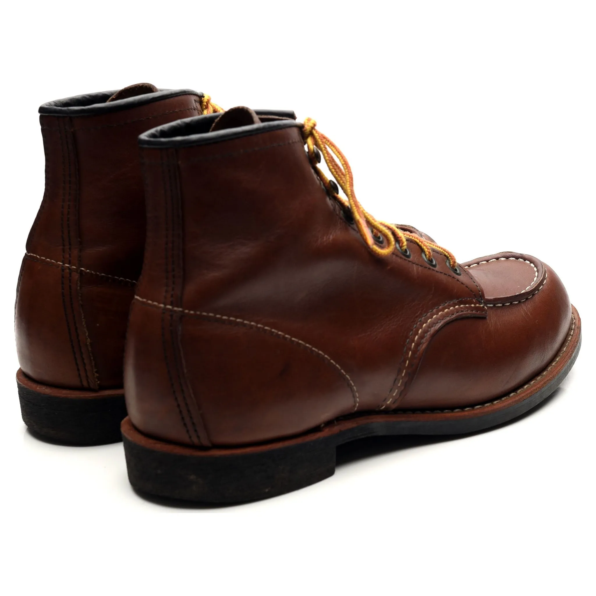 '2954' Brown Leather Moc Toe Boots UK 8 US 9 D