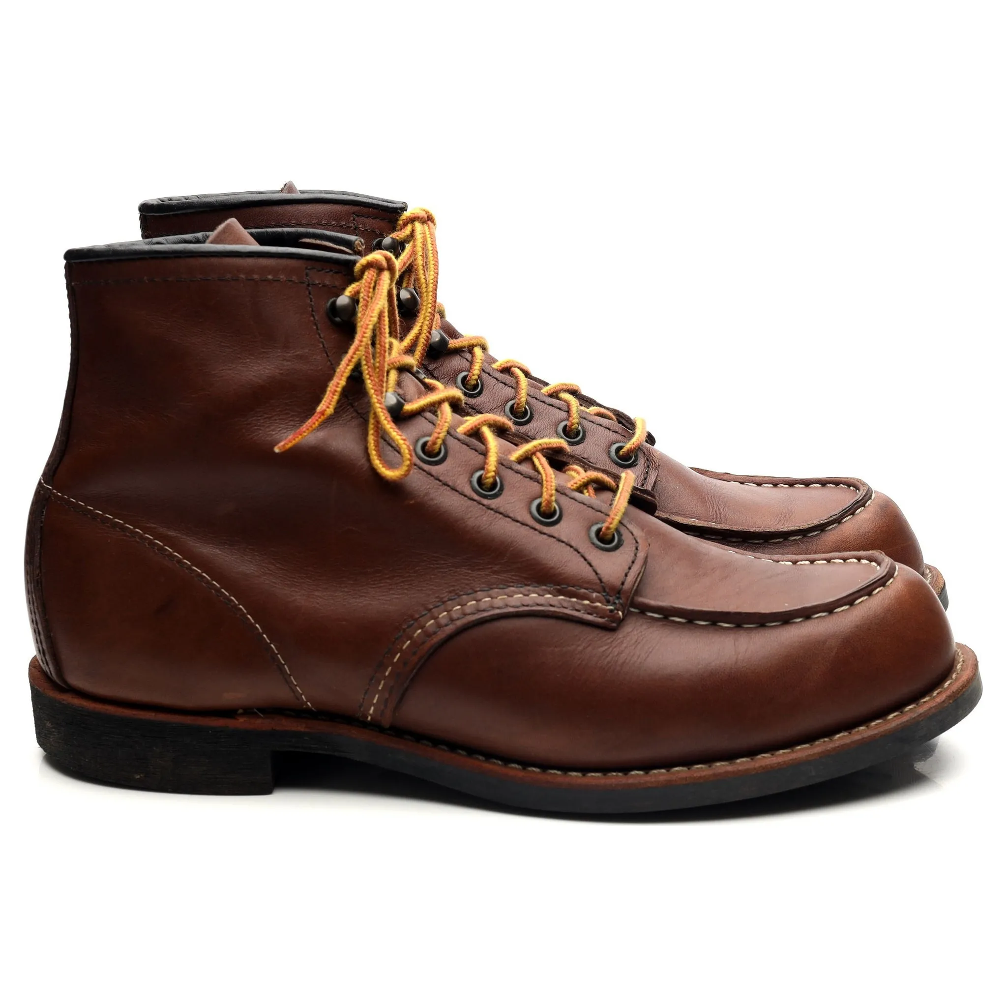 '2954' Brown Leather Moc Toe Boots UK 8 US 9 D