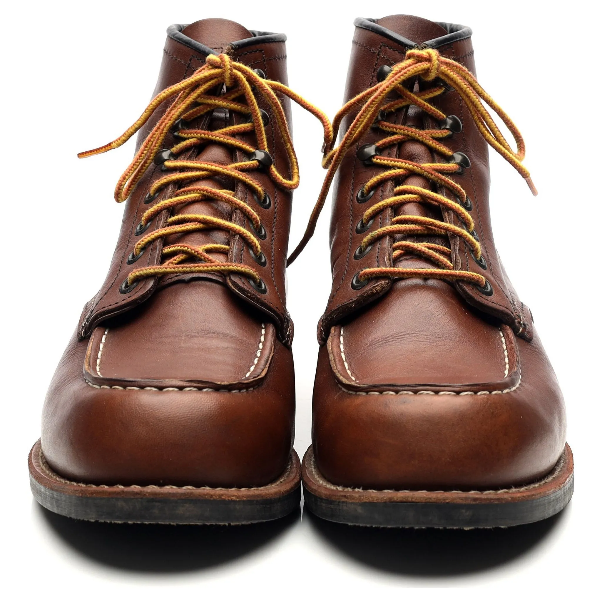 '2954' Brown Leather Moc Toe Boots UK 8 US 9 D