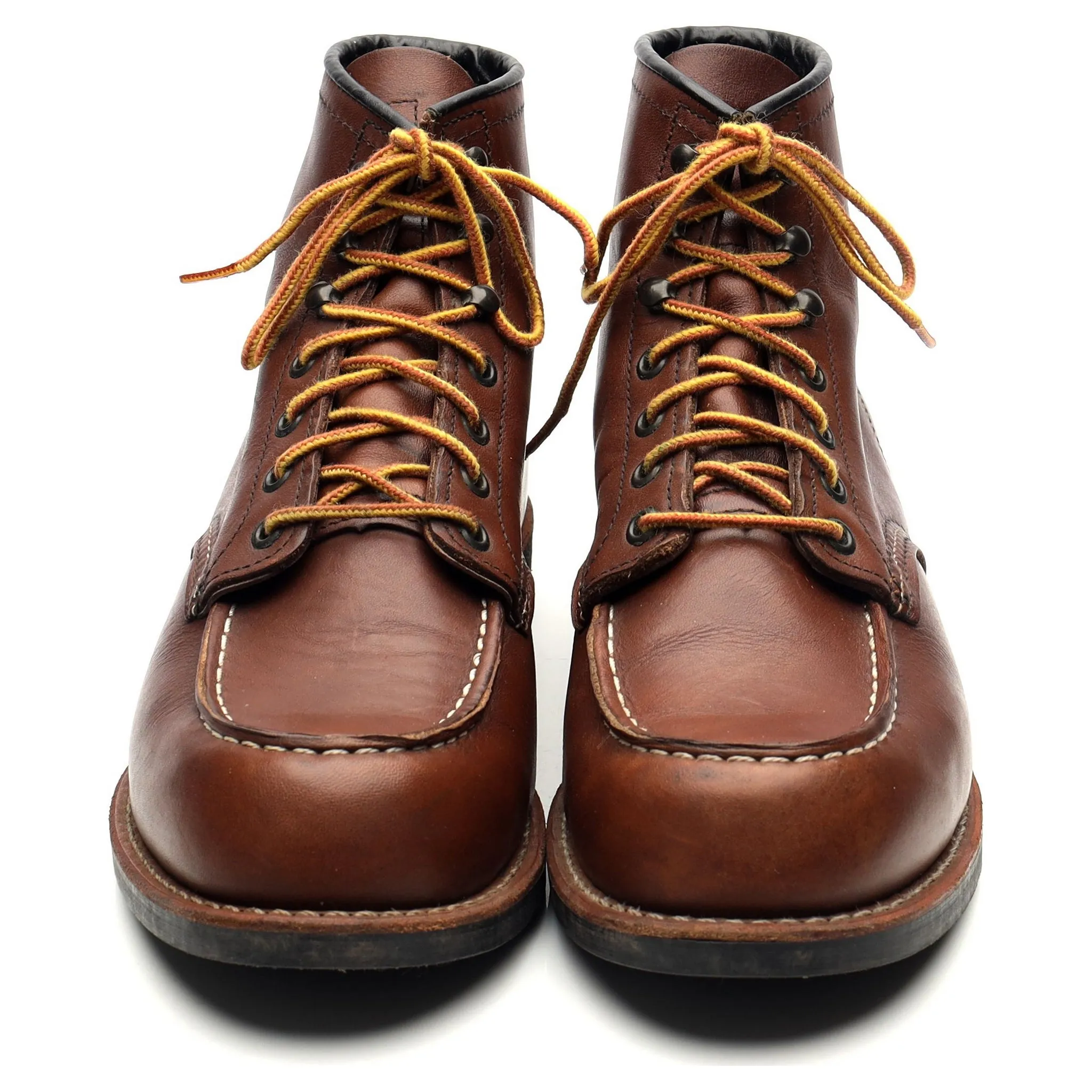 '2954' Brown Leather Moc Toe Boots UK 8 US 9 D