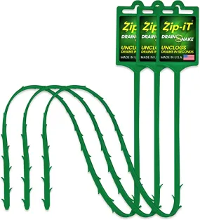 3-Pack Green Snake Drain Cleaner - Made in USA