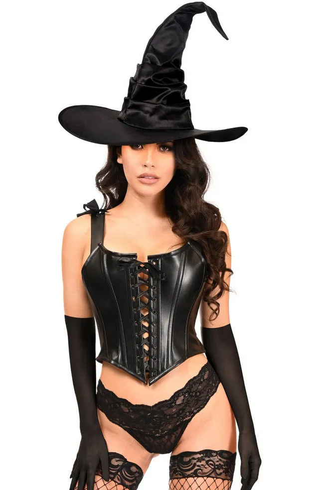 3 Piece Witch Corset Costume - Faux Leather Collection