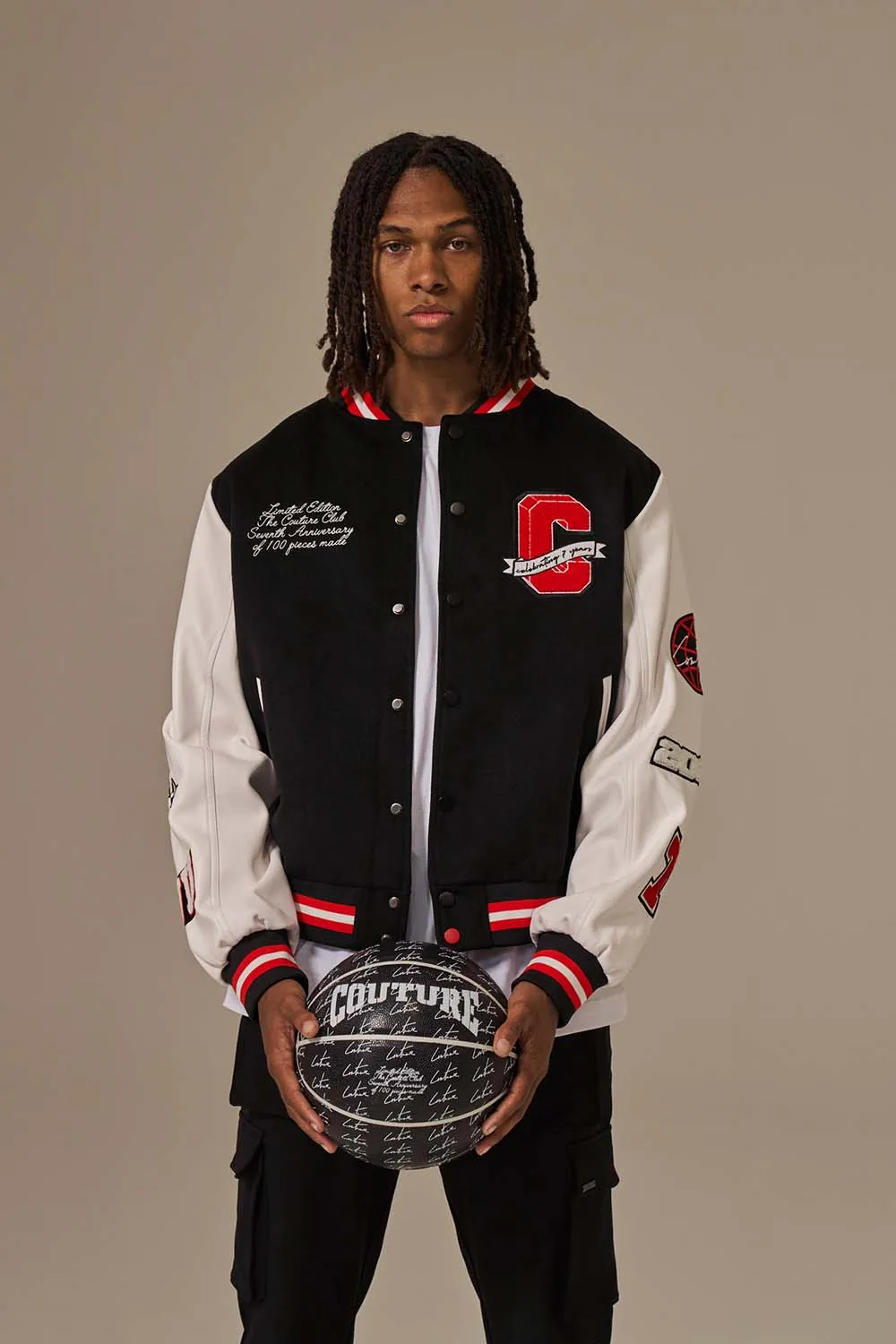 7TH ANNIVERSARY VARSITY JACKET & BASKETBALL - BLACK