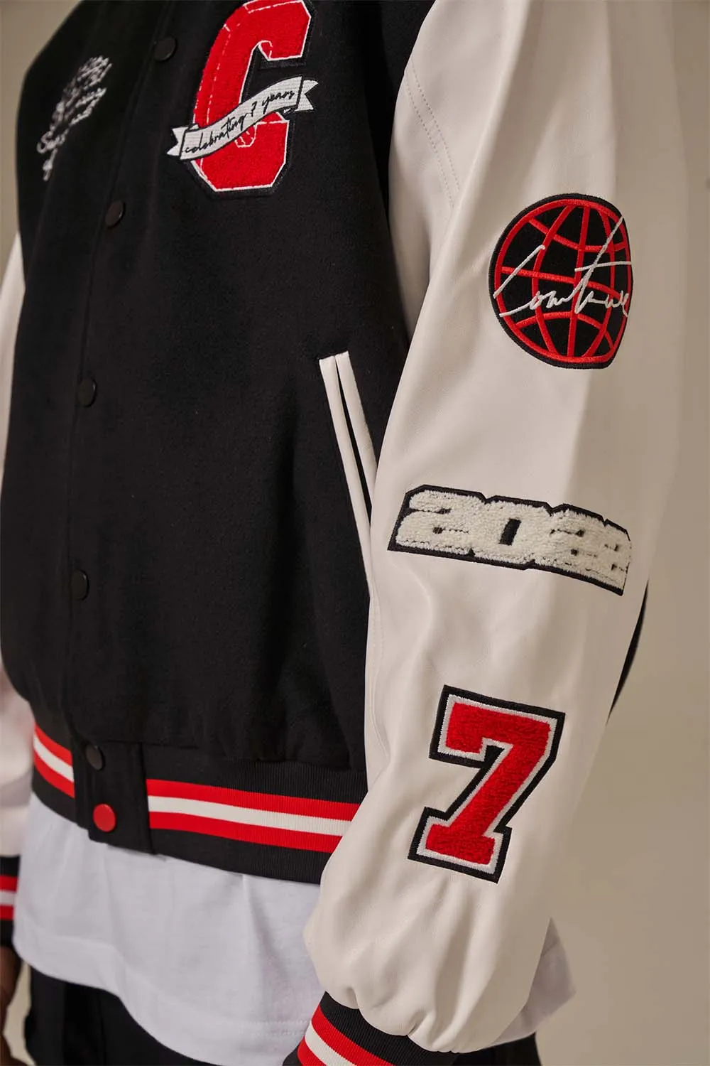 7TH ANNIVERSARY VARSITY JACKET & BASKETBALL - BLACK