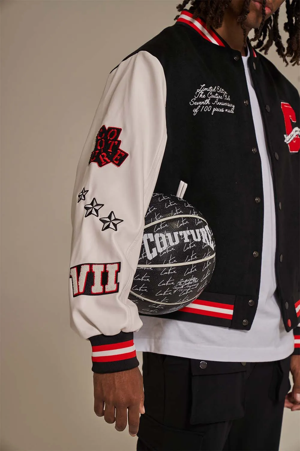 7TH ANNIVERSARY VARSITY JACKET & BASKETBALL - BLACK