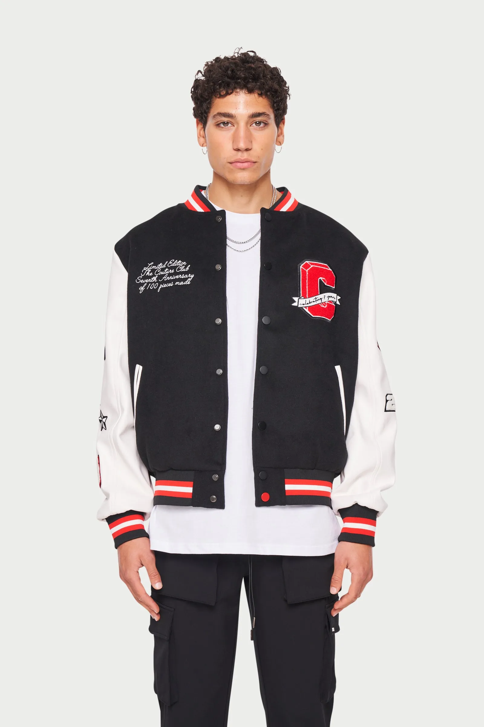 7TH ANNIVERSARY VARSITY JACKET & BASKETBALL - BLACK