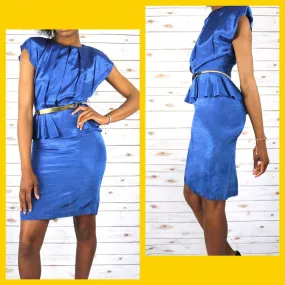 80s Peplum Vintage Dress