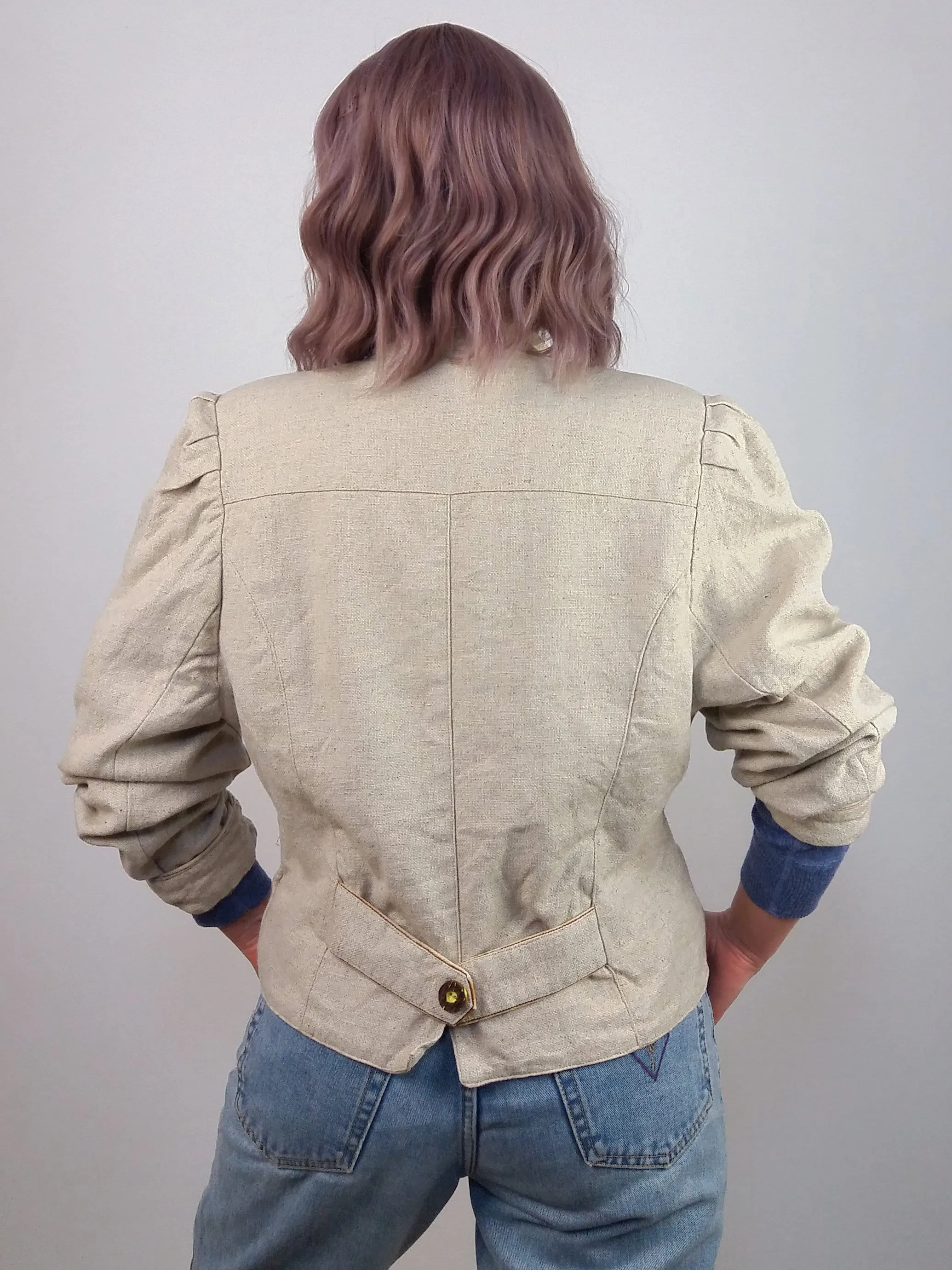 90s puff shoulder Austrian blazer size M-L for sale.