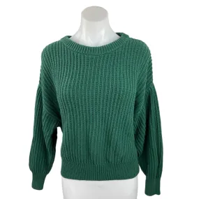 A New Day Green Pullover Ribbed Knit Drop Shoulder Round Neck Sweater Top Size L