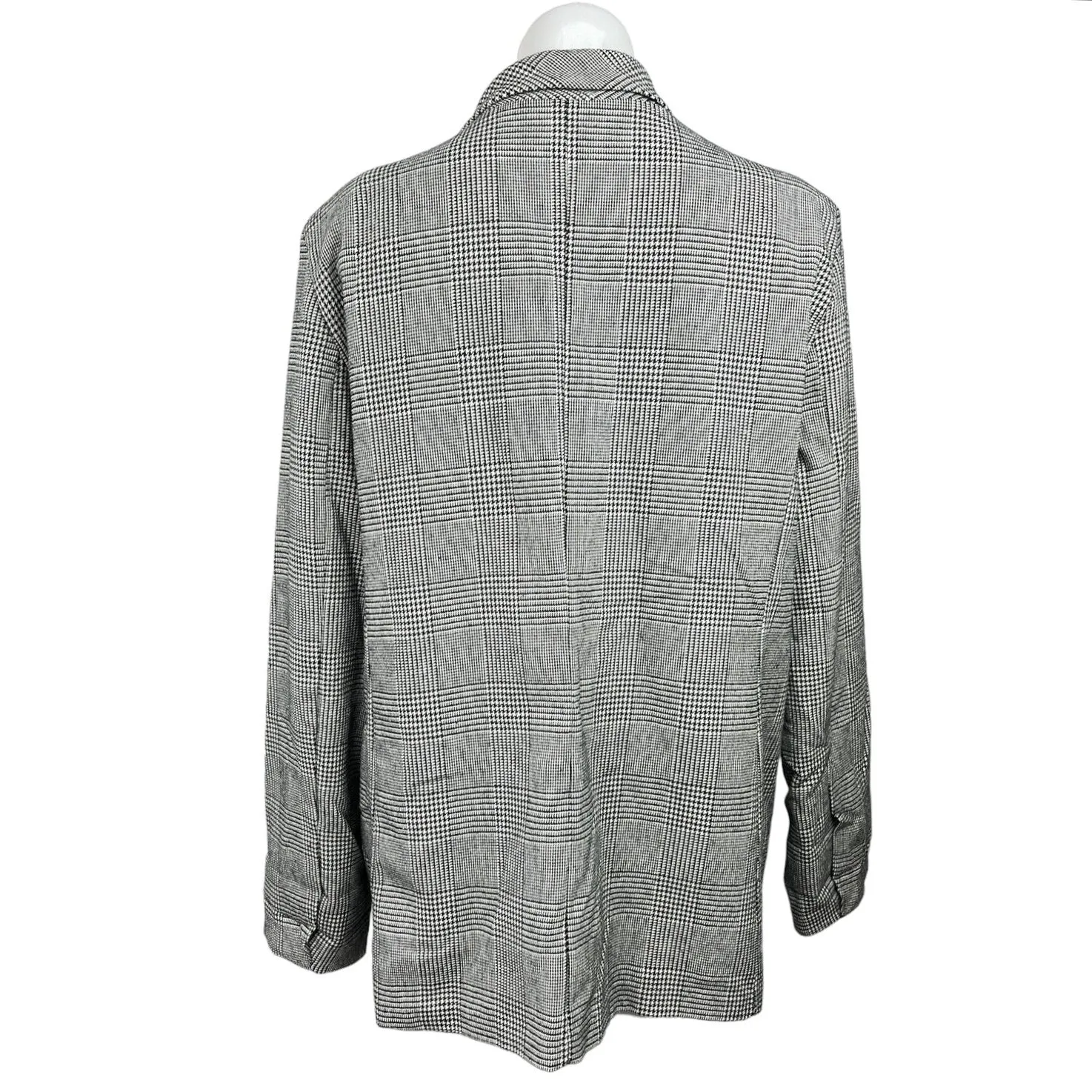 American Eagle Studio Gray Check Long Sleeve Double Breasted Blazer Jacket L