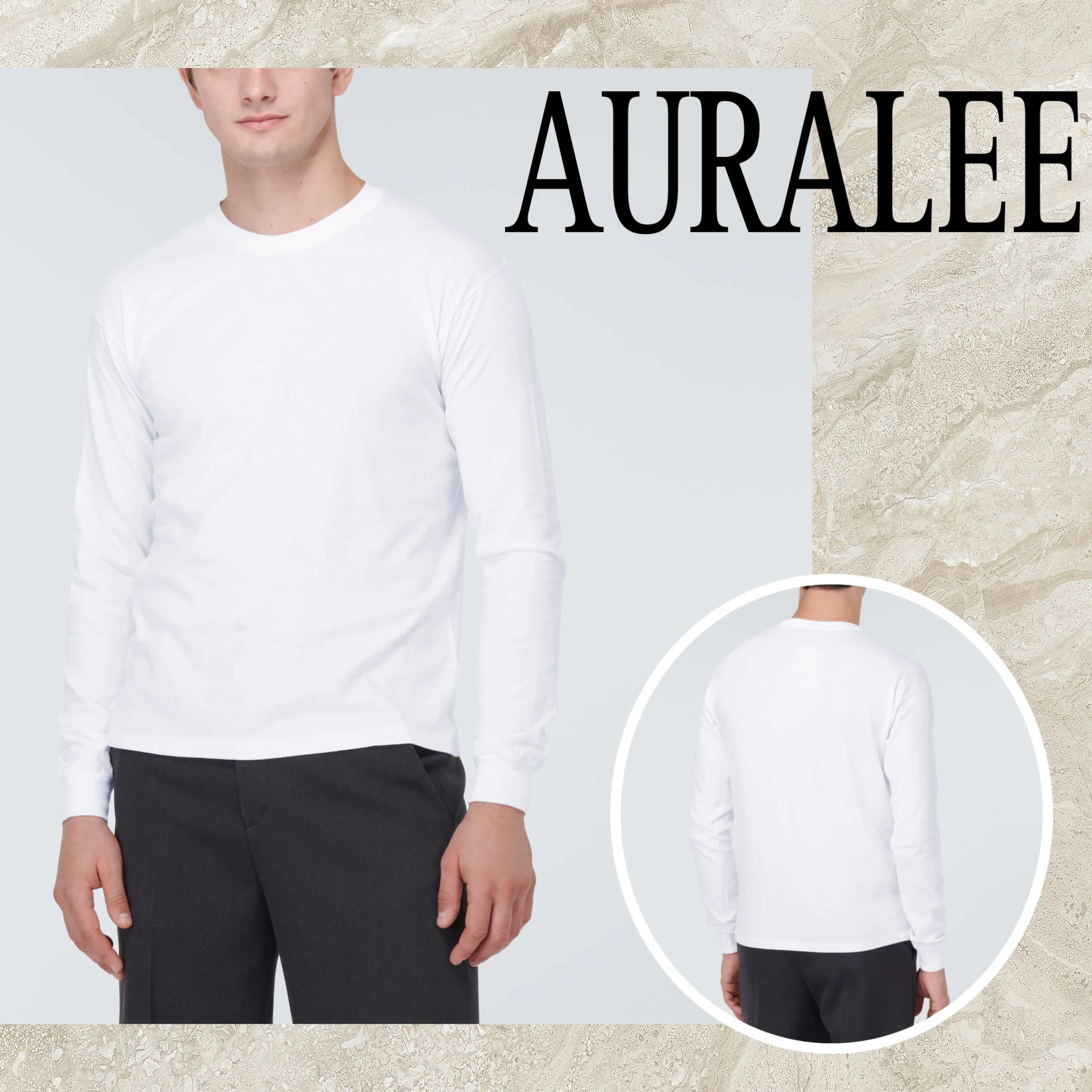 AURALEE Cotton Long Sleeve T-shirt | Plain and Long Sleeves