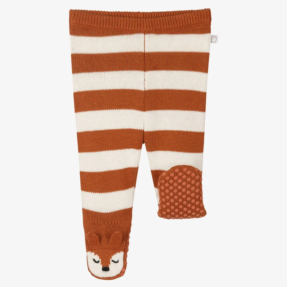 Baby Brown Knitted Fox Leggings