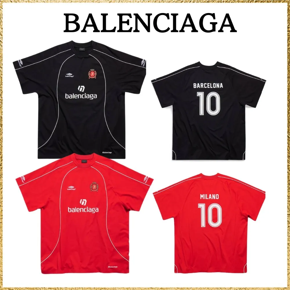 Balenciaga Barcelona Soccer T-shirt in Black/White - Oversized