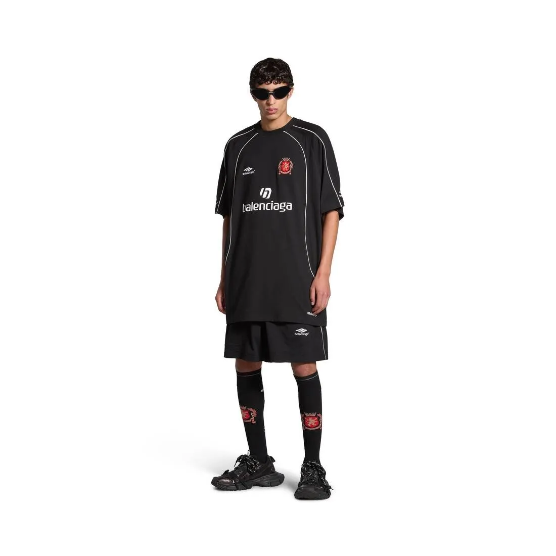 Balenciaga Barcelona Soccer T-shirt in Black/White - Oversized