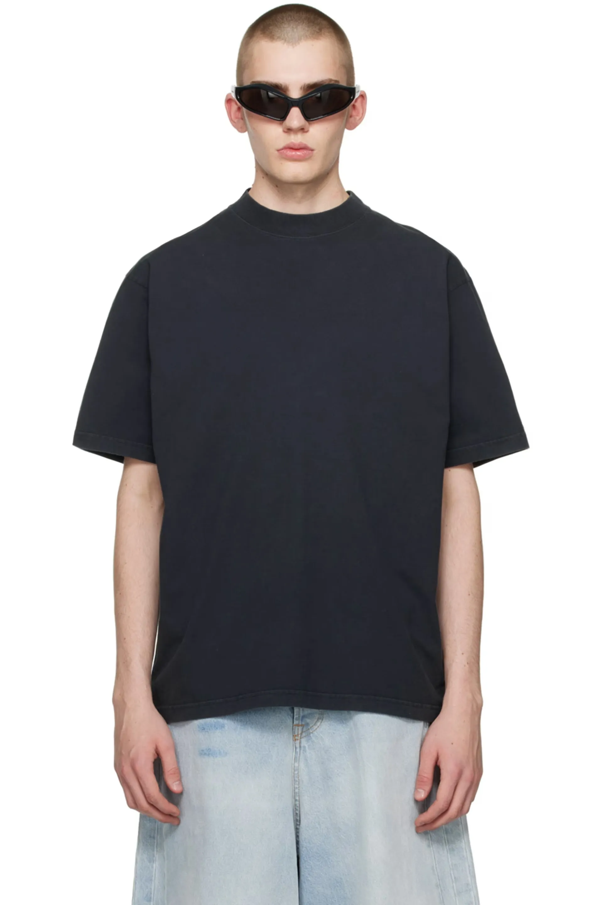 Balenciaga Hand-drawn T-shirt Medium Fit Black Faded