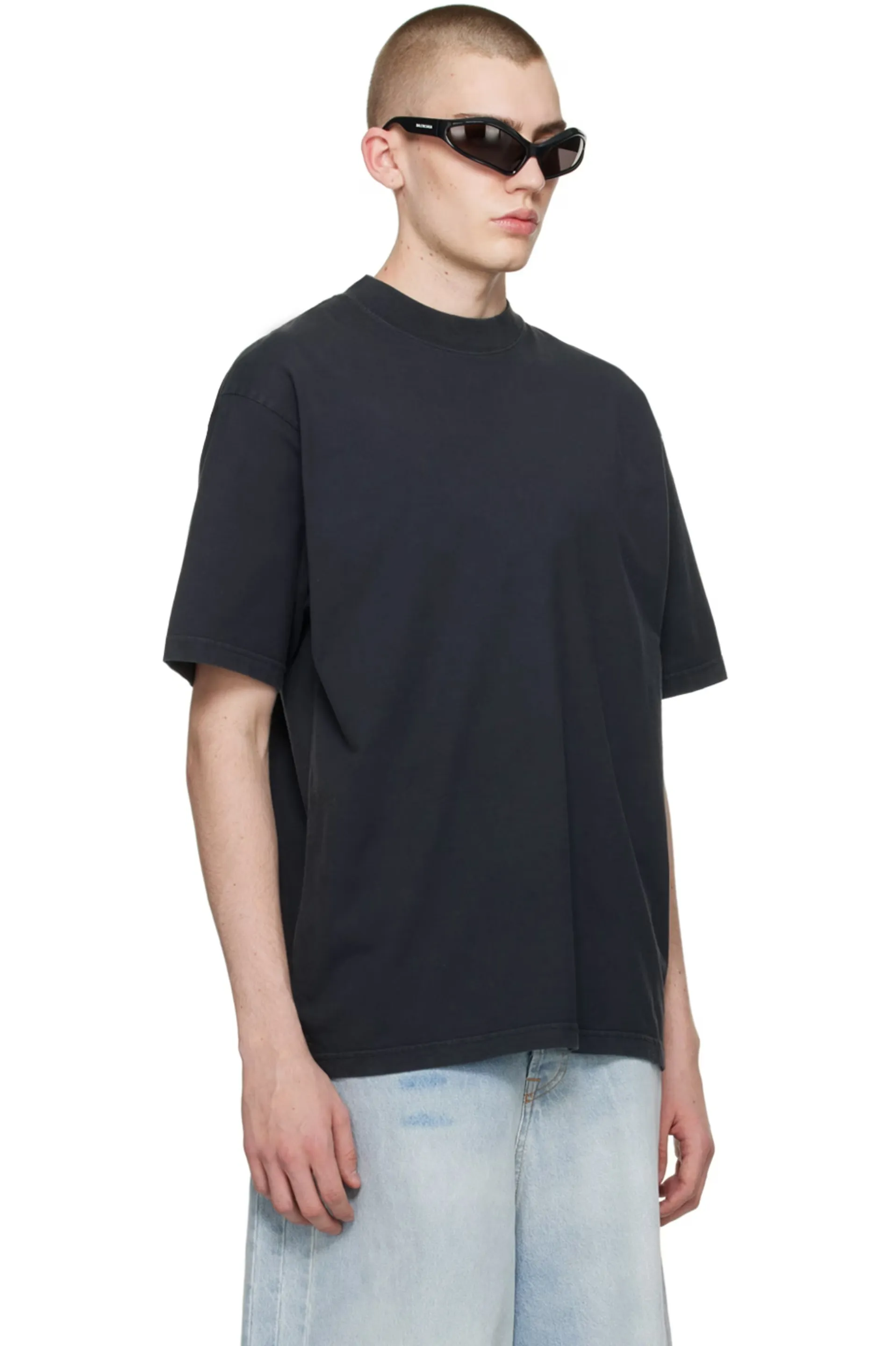 Balenciaga Hand-drawn T-shirt Medium Fit Black Faded