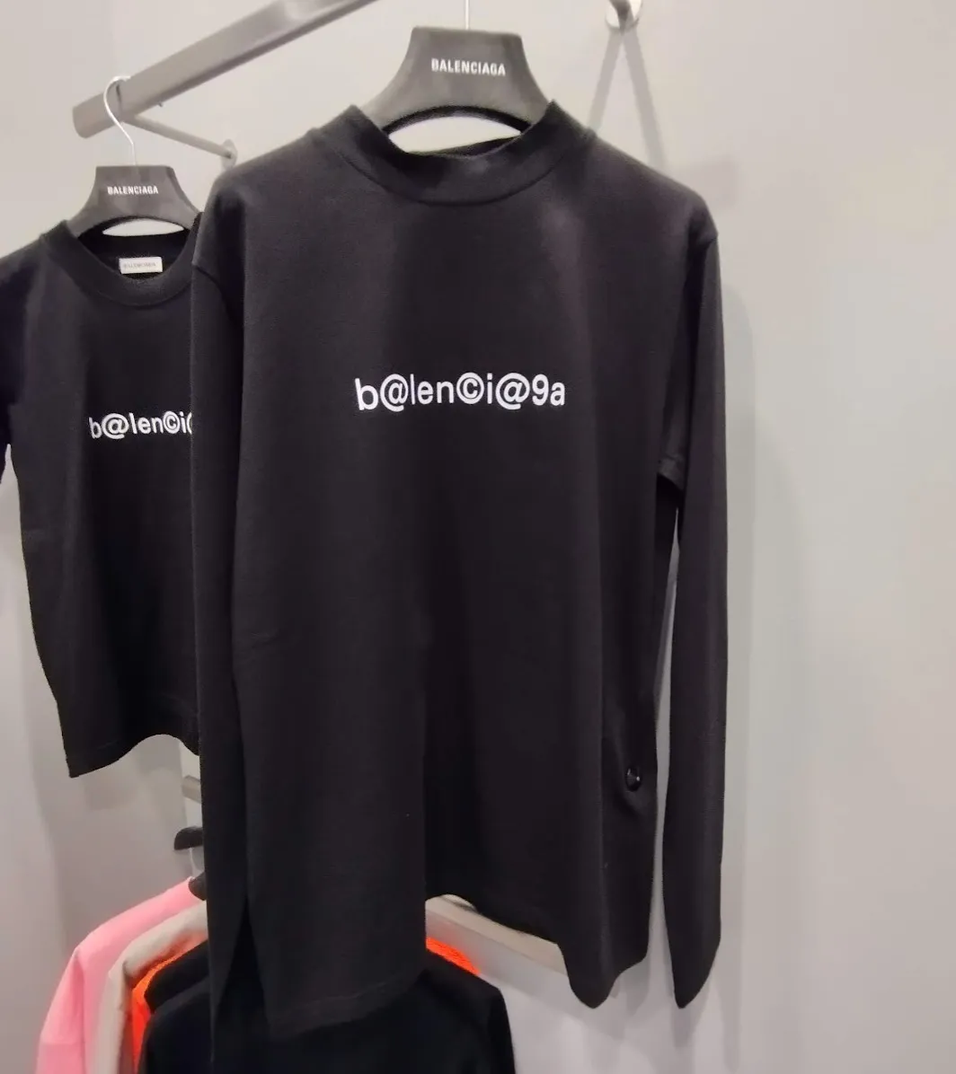 Balenciaga long-sleeve logo t-shirts - slim fit with stretch