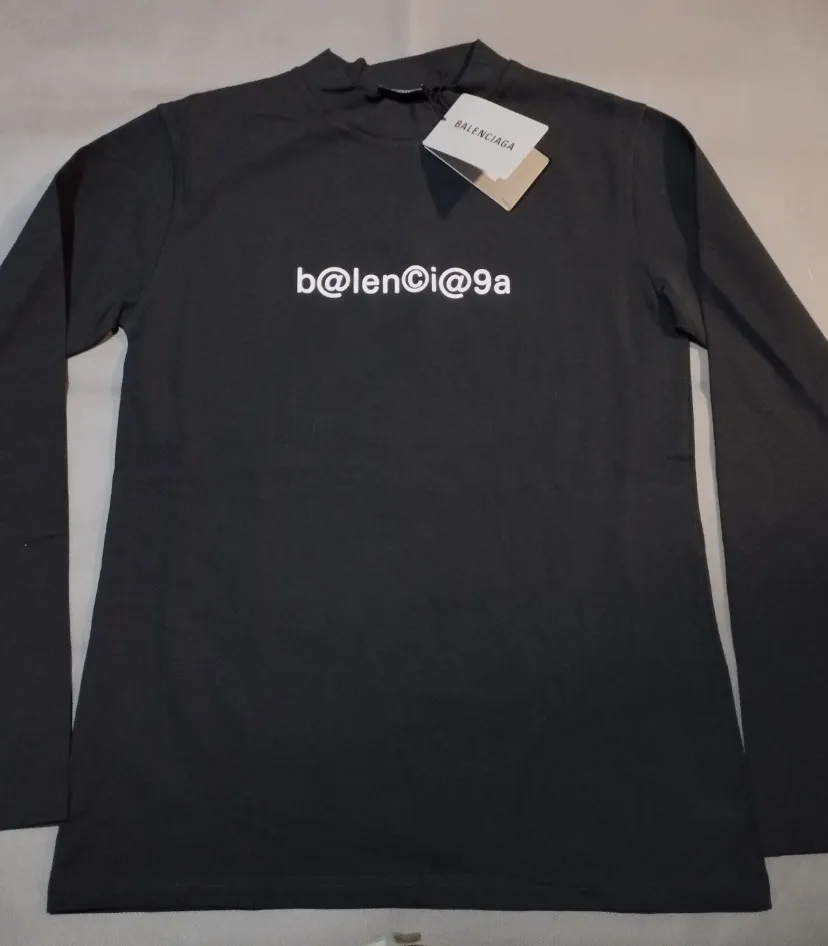 Balenciaga long-sleeve logo t-shirts - slim fit with stretch