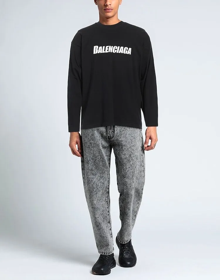 Balenciaga Long Sleeve T-shirt with Logo - Luxury