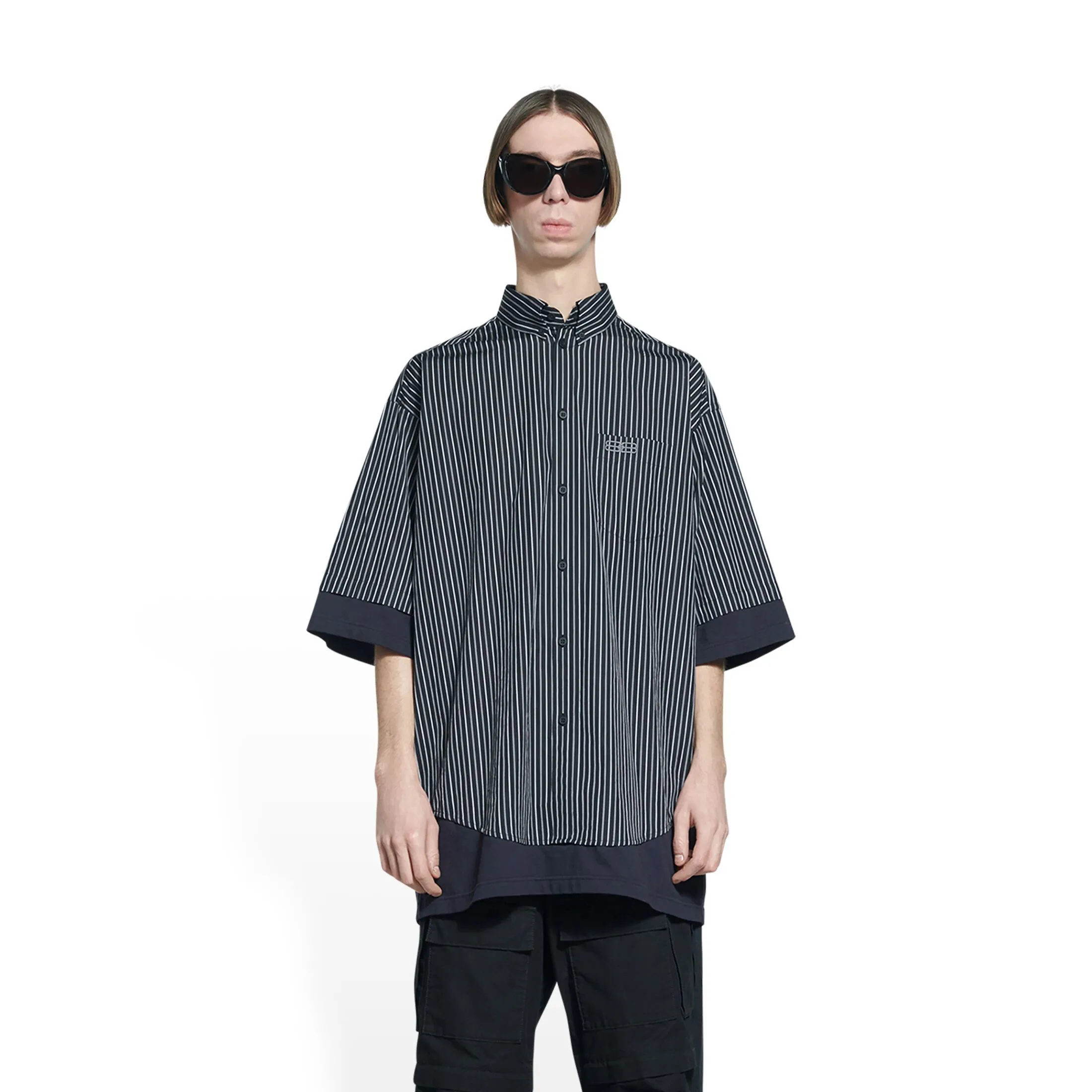 Balenciaga Men's BB Icon Layered Shirt - Black