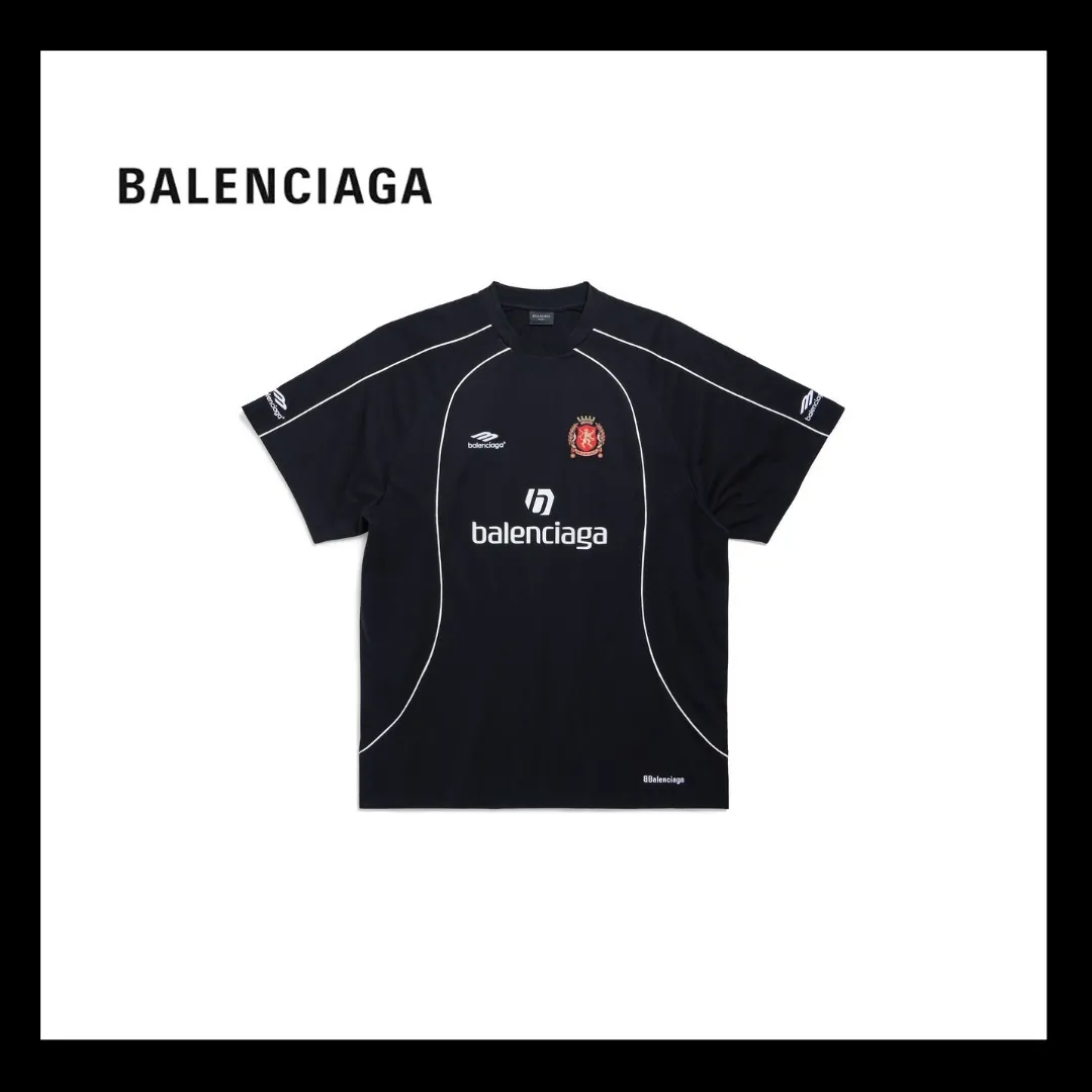 Balenciaga Men's Paris Soccer T-shirt - Oversized, Black/White