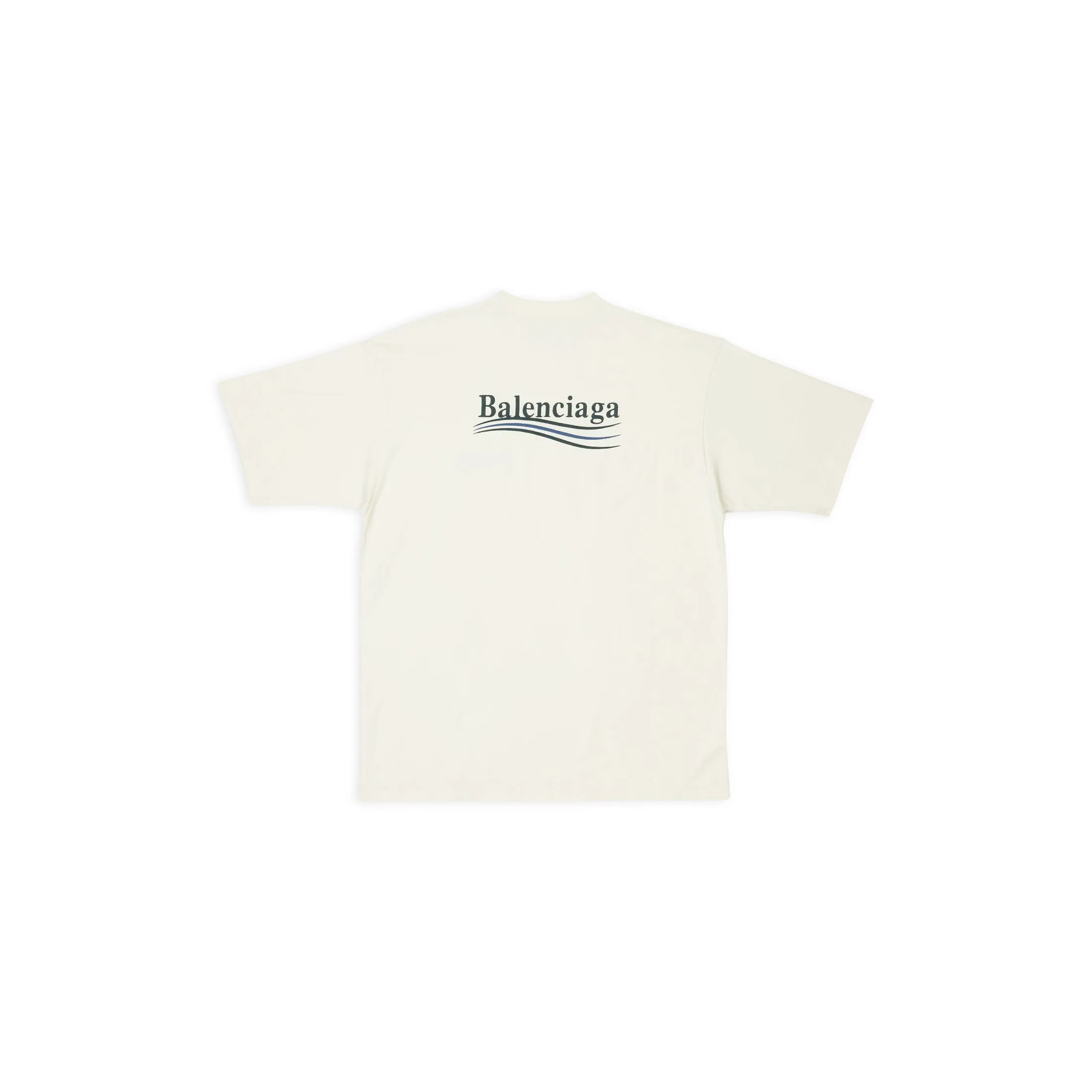 Balenciaga Men's Political Campaign T-Shirt - Large Fit - Blue | Shop Now!