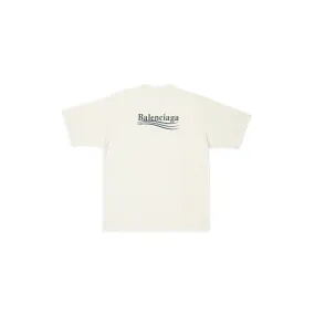 Balenciaga Men's Political Campaign T-Shirt - Large Fit - Blue | Shop Now!