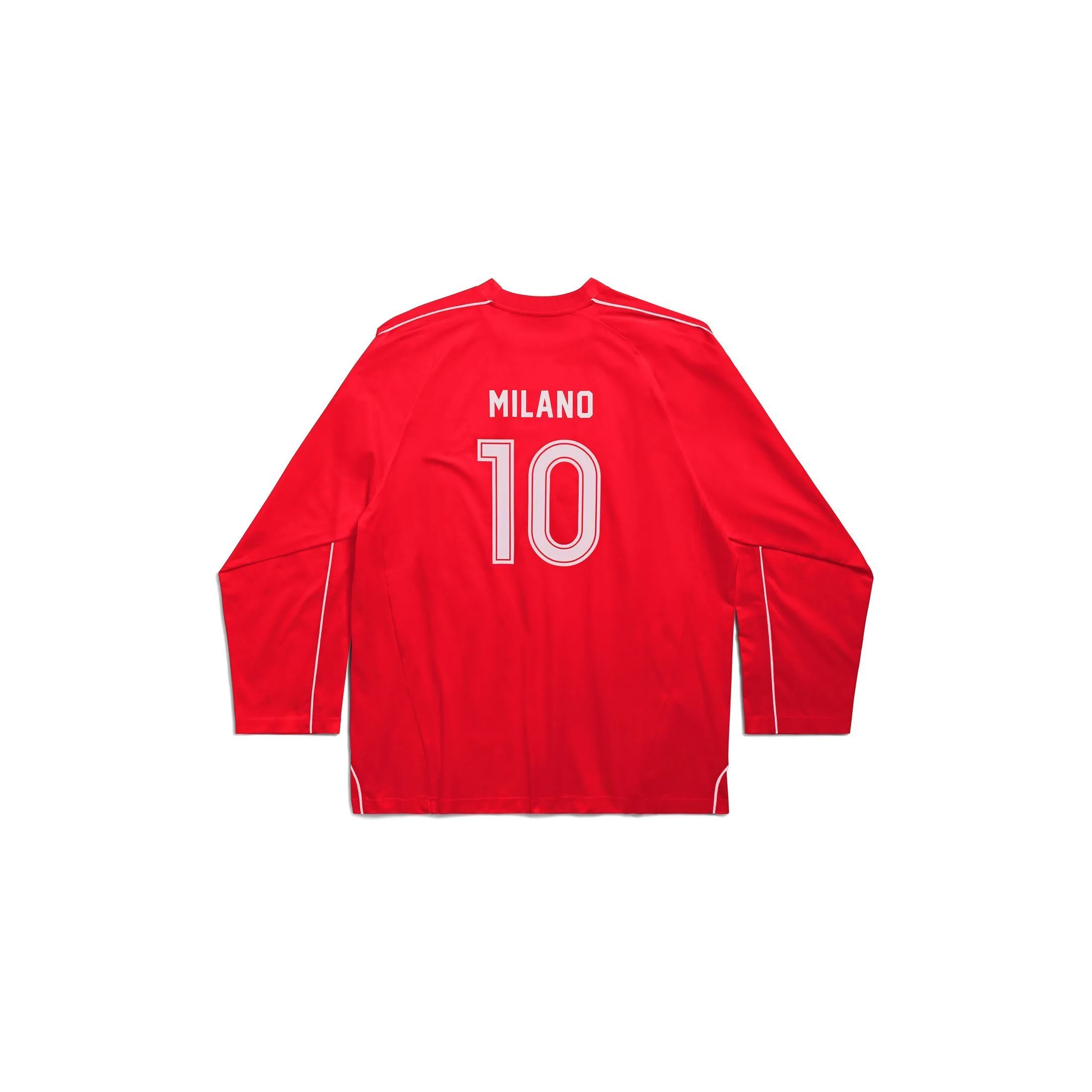 Balenciaga Men's Soccer Long Sleeve T-shirt Oversized - Red/White