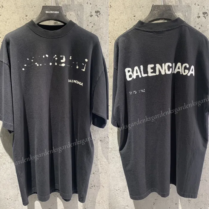 Balenciaga men's t-shirt, large fit, black color.