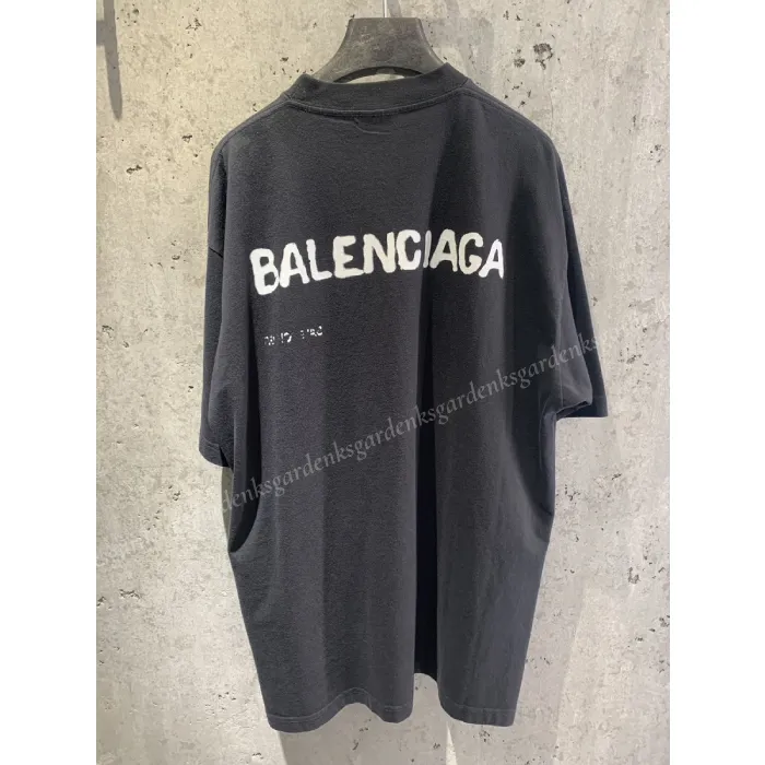 Balenciaga men's t-shirt, large fit, black color.