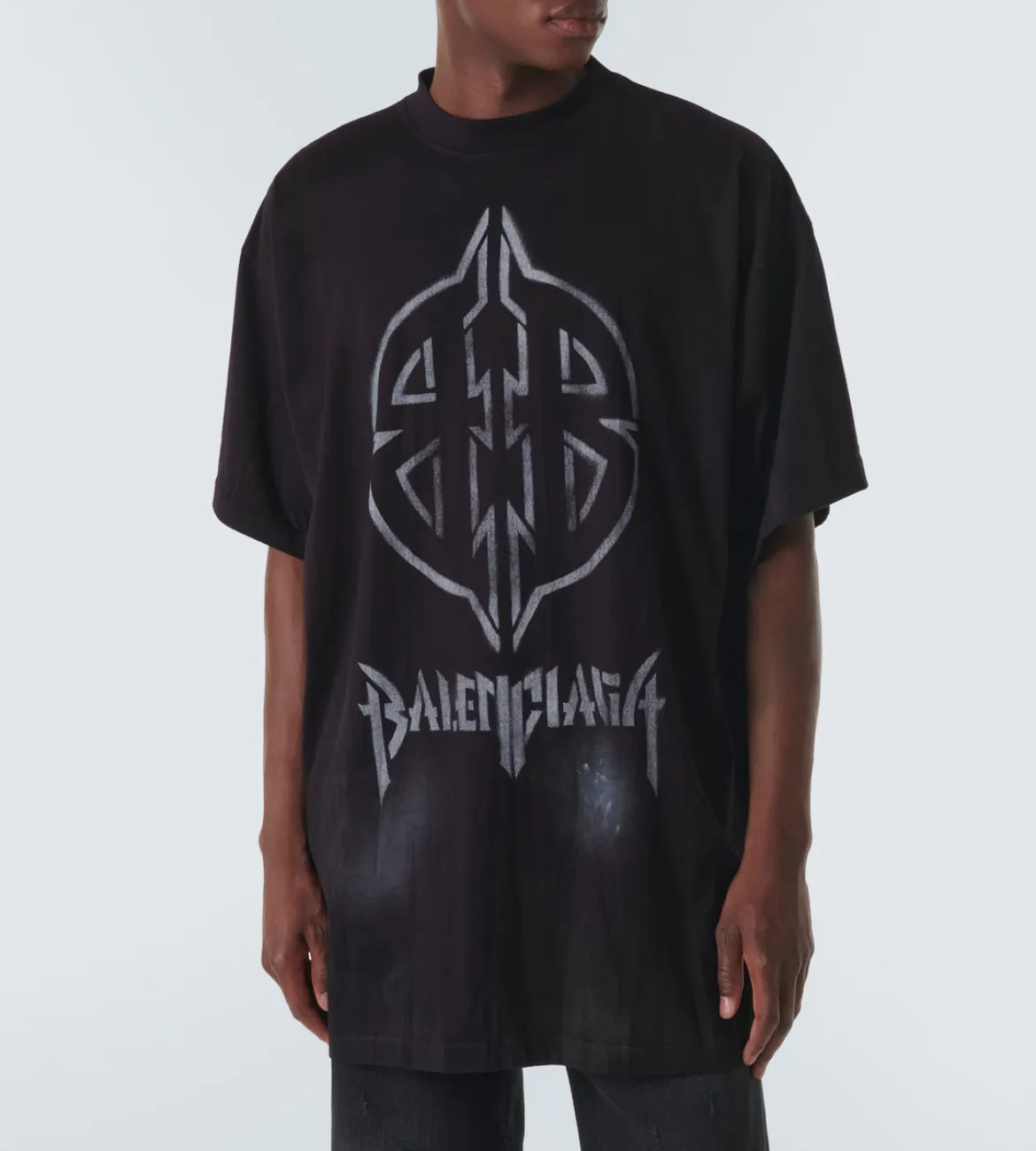 Balenciaga Metal BB Stencil T-shirt Oversized Black/White.