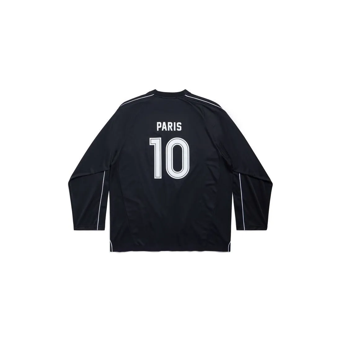 Balenciaga Paris Soccer Long Sleeve T-shirt | Black/White | Oversized