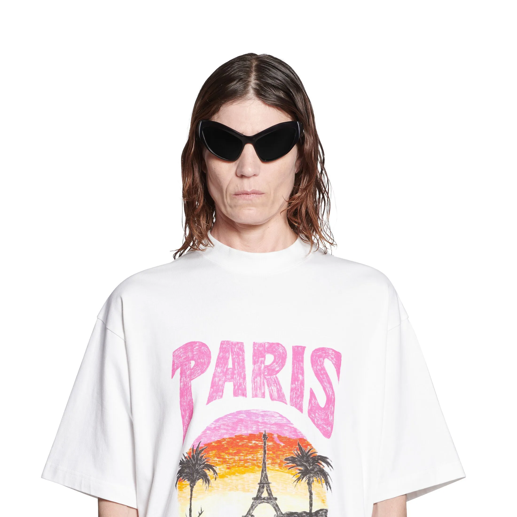 Balenciaga Paris Tropical T-shirt Medium Fit - White | Shop Now!