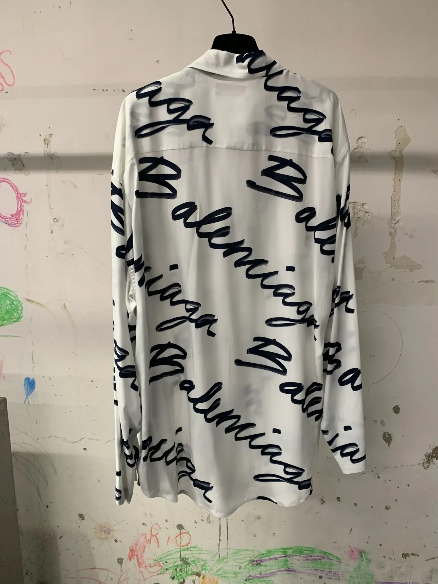 Balenciaga Scribble Minimal Shirt - White | Large Fit