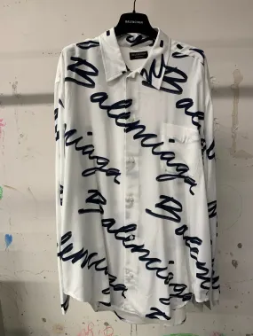 Balenciaga Scribble Minimal Shirt - White | Large Fit