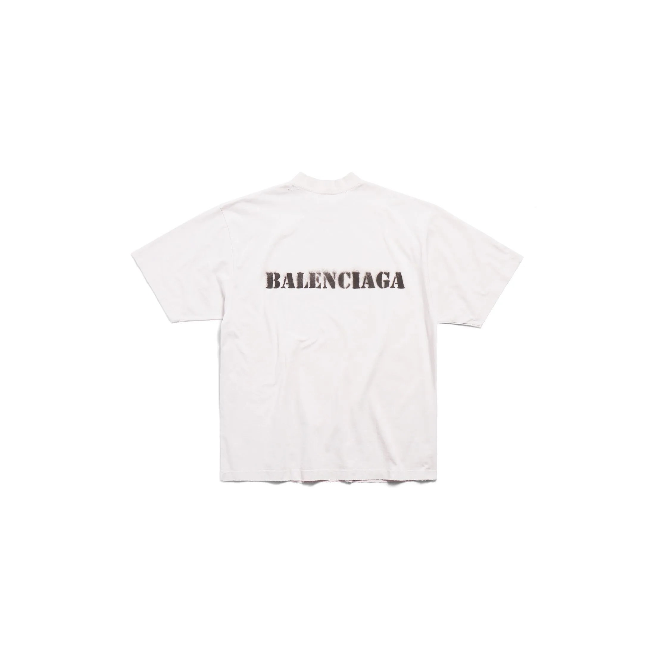 Balenciaga stencil type t-shirt medium fit off white black - Best price and free shipping