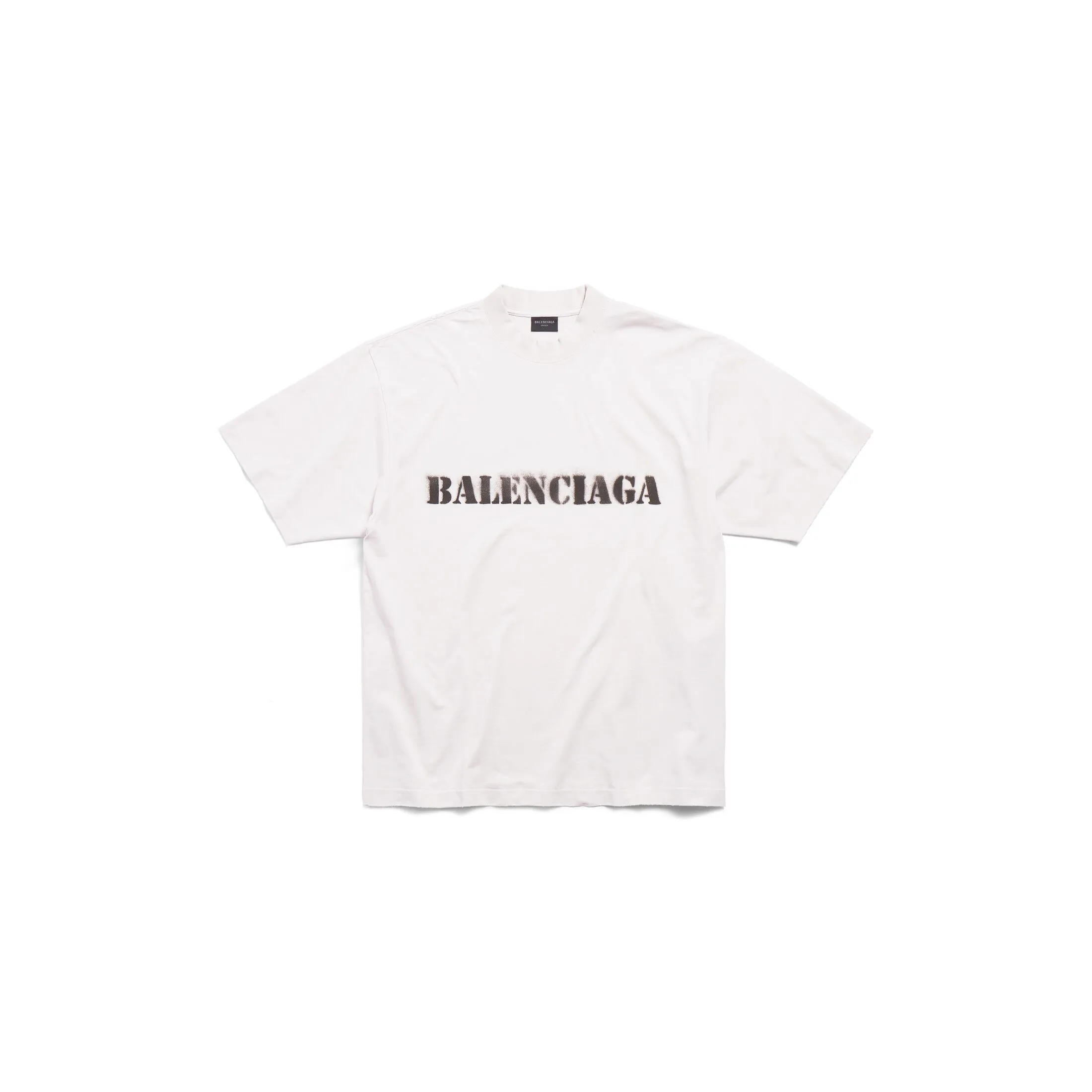 Balenciaga stencil type t-shirt medium fit off white black - Best price and free shipping