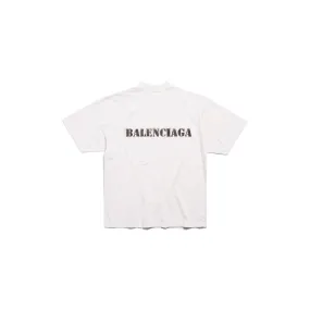 Balenciaga stencil type t-shirt medium fit off white black - Best price and free shipping