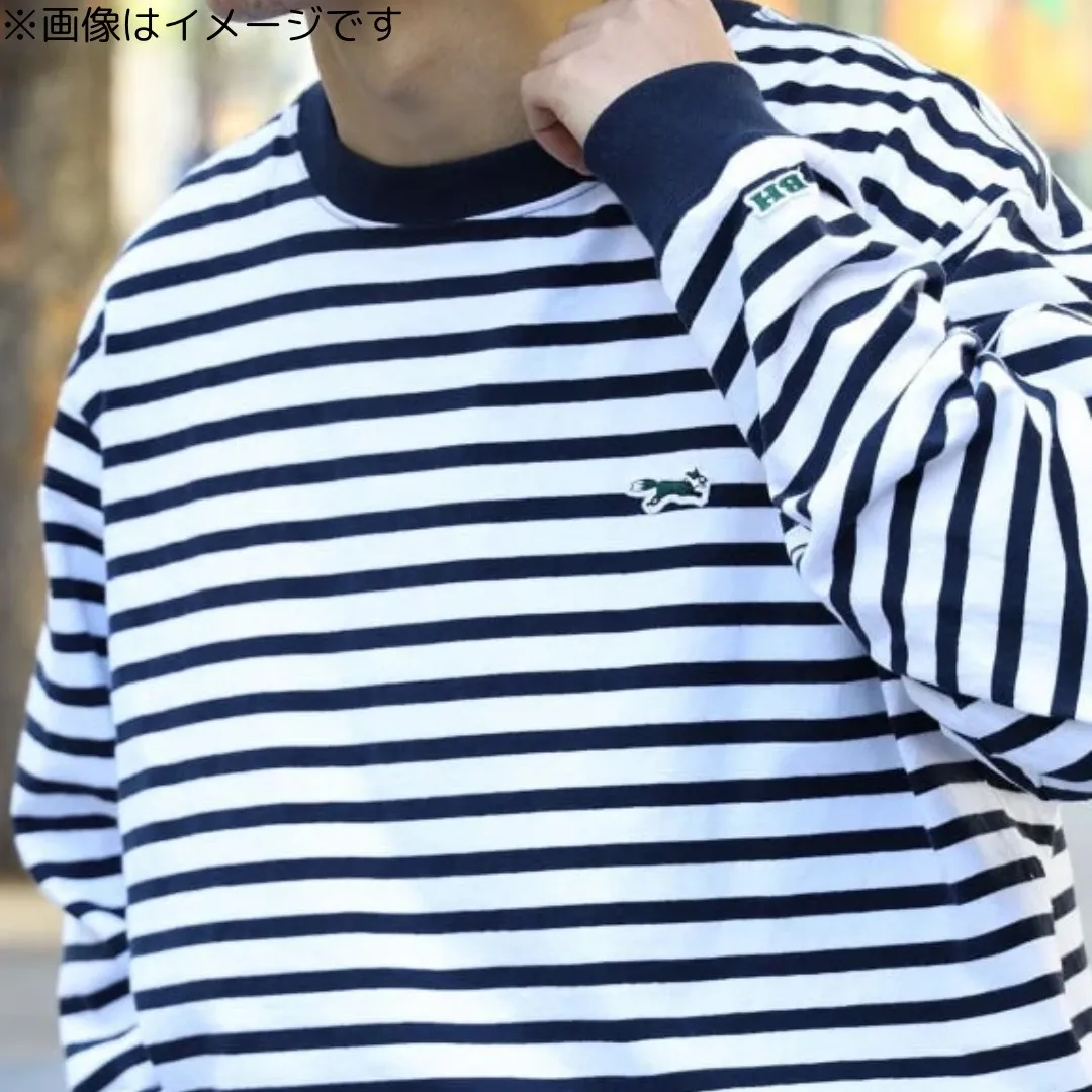 BEAMS Stripes Long Sleeves Cotton T-shirt