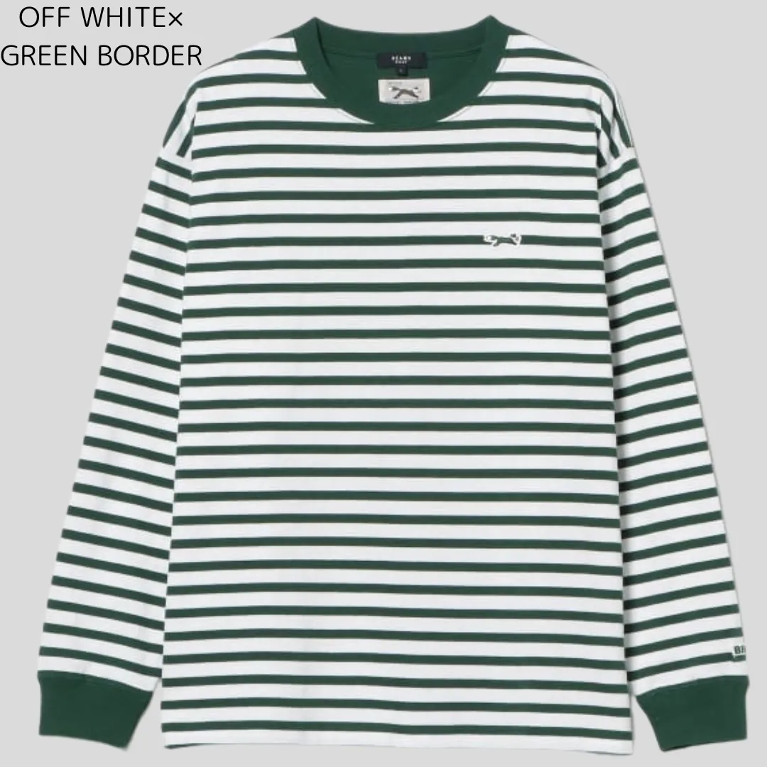 BEAMS Stripes Long Sleeves Cotton T-shirt