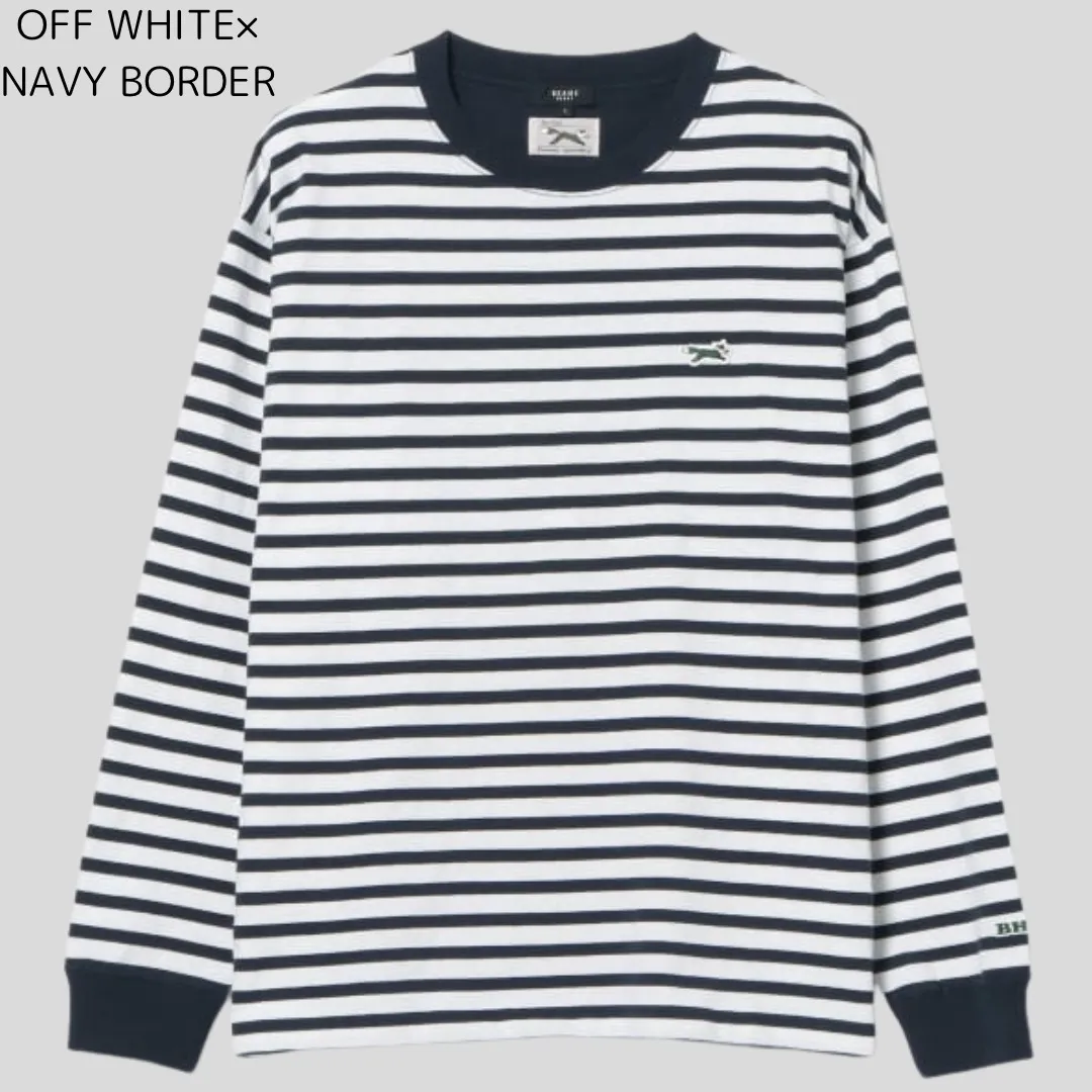 BEAMS Stripes Long Sleeves Cotton T-shirt