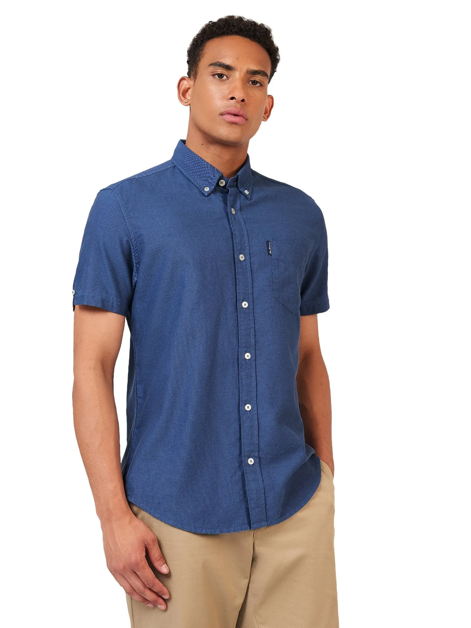 Ben Sherman Men's Short Sleeve Signature Oxford Shirt.