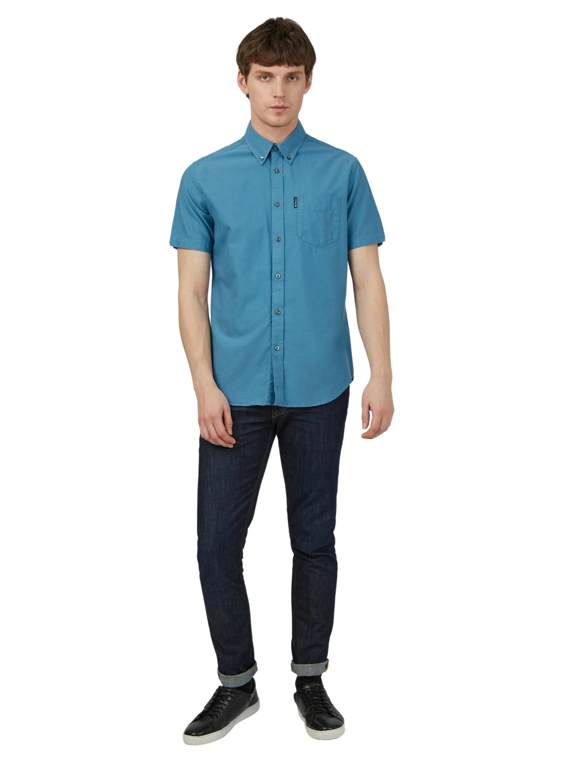 Ben Sherman Men's Short Sleeve Signature Oxford Shirt.