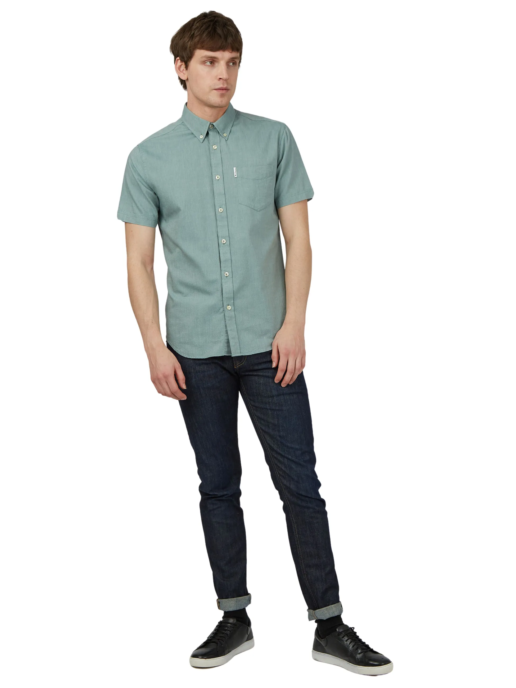 Ben Sherman Men's Short Sleeve Signature Oxford Shirt.